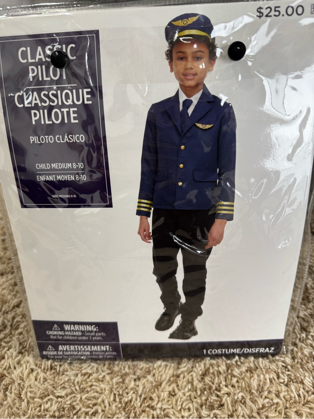 Classic Pilot Kids Costume - Navy Blue